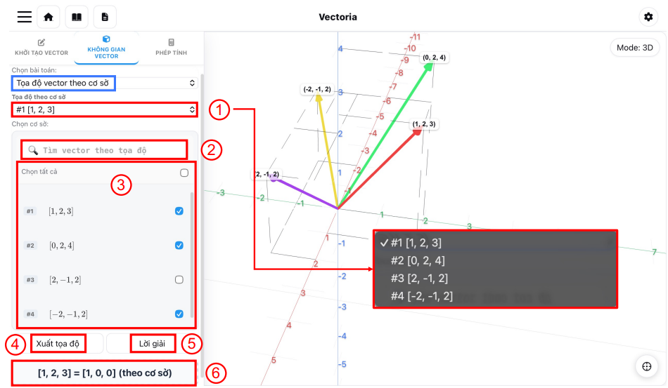 Bài toán Toạ độ vector trong cơ sở